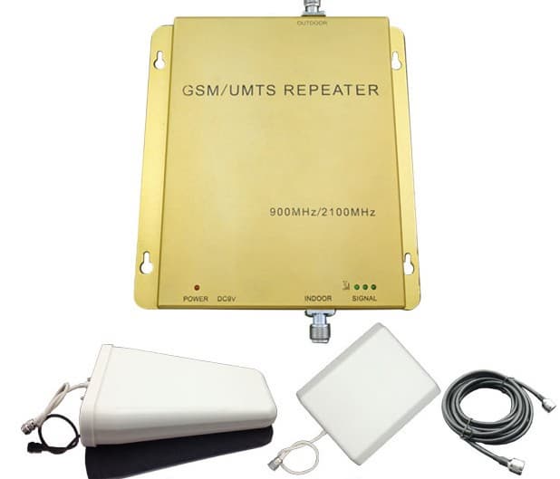 GSM Repeater-WCDMA Boosters- Amplifier 900 2100MHz Signal-Mobile Cell Phone Booster